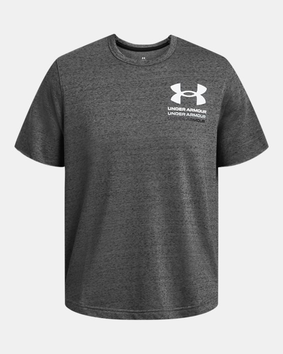 Men's UA Rival Terry Colorblock Short Sleeve in Gray image number 2